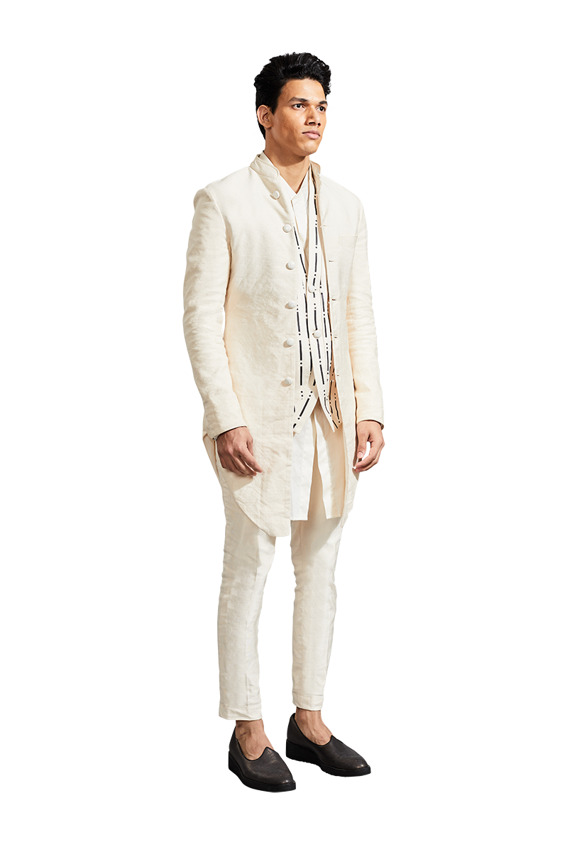 PLAIN TEXTURED WITH PRINTED INNER MOCK LAYER JACKET  