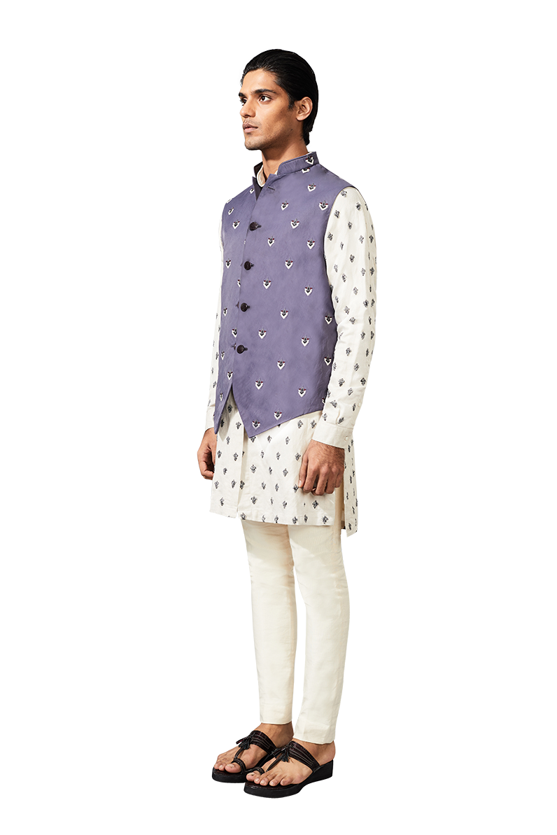 POTTED FLOWER THREAD SLEEVELESS JACKET  