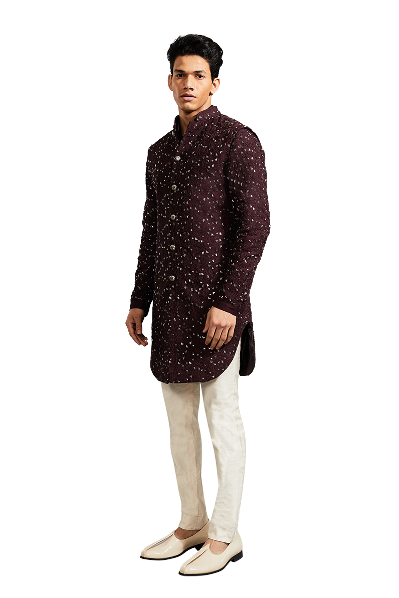 WHEAT FOLIAGE HIGHLIGHTED LONG DECONSTRUCTED WINE SET  