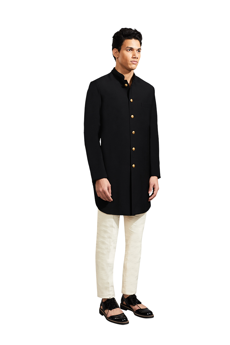 PLAIN SUITING BLACK JACKET  
