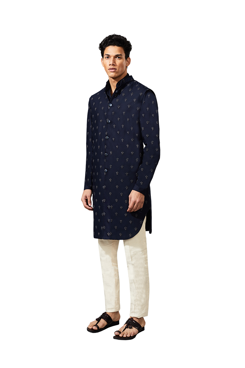 LIBRA FLOWER LONG DECONSTRUCTED NAVY SET  